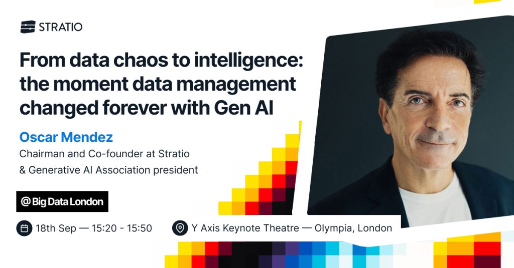 Oscar Mendez Stratio BD generative AI data fabric talk to your data keynotes speaker Big Data Ldn 2024 from data chaos to intelligence 